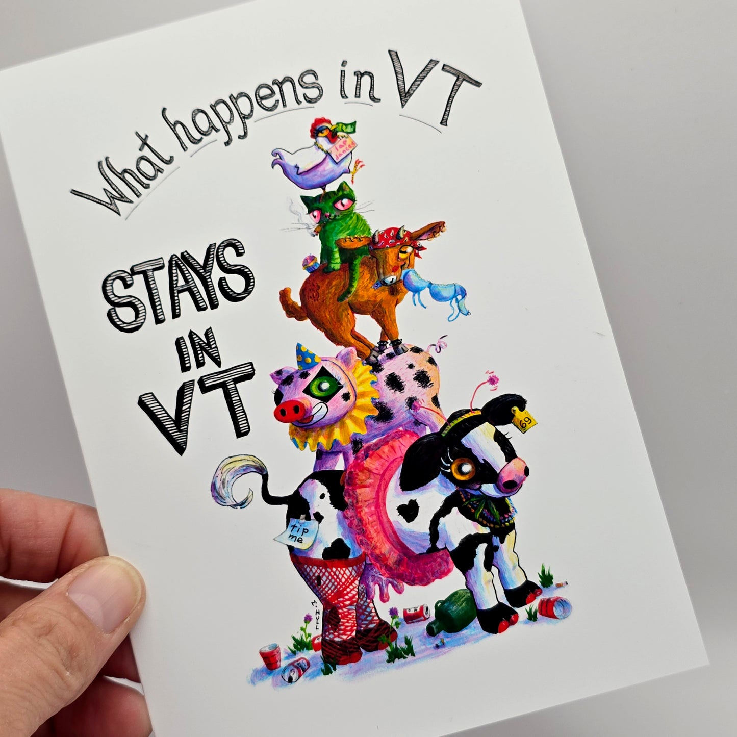 Stays in Vermont - Grreeting Card