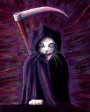 White reaper cat with scythe