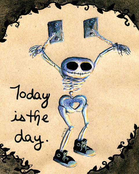 Grinning Inspirational Skeleton Wearing Sneakers